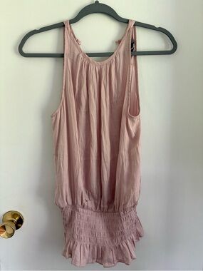 Lulu's Dusty Rose Sleeveless Ruffled Hem Tank